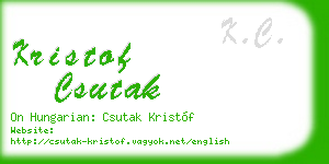 kristof csutak business card