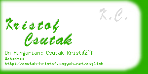 kristof csutak business card